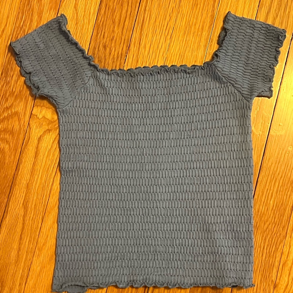 Gray Smocked Women's Top